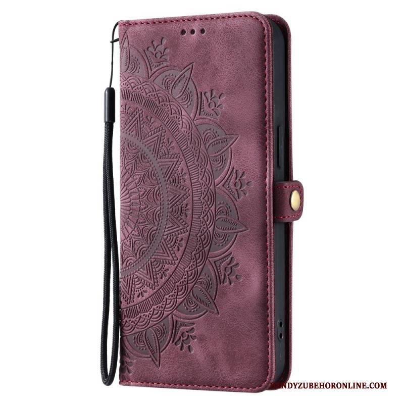 Lederhüllen Xiaomi Redmi Note 14 Pro Plus 5g Handyhülle Mandala-wildlederoptik