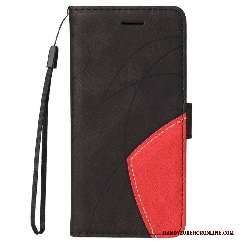 Lederhüllen Xiaomi Redmi Note 14 Pro Plus 5g Zweifarbige Wellenlinien