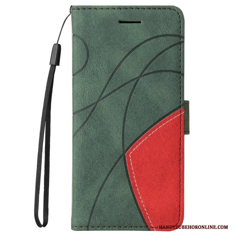 Lederhüllen Xiaomi Redmi Note 14 Pro Plus 5g Zweifarbige Wellenlinien