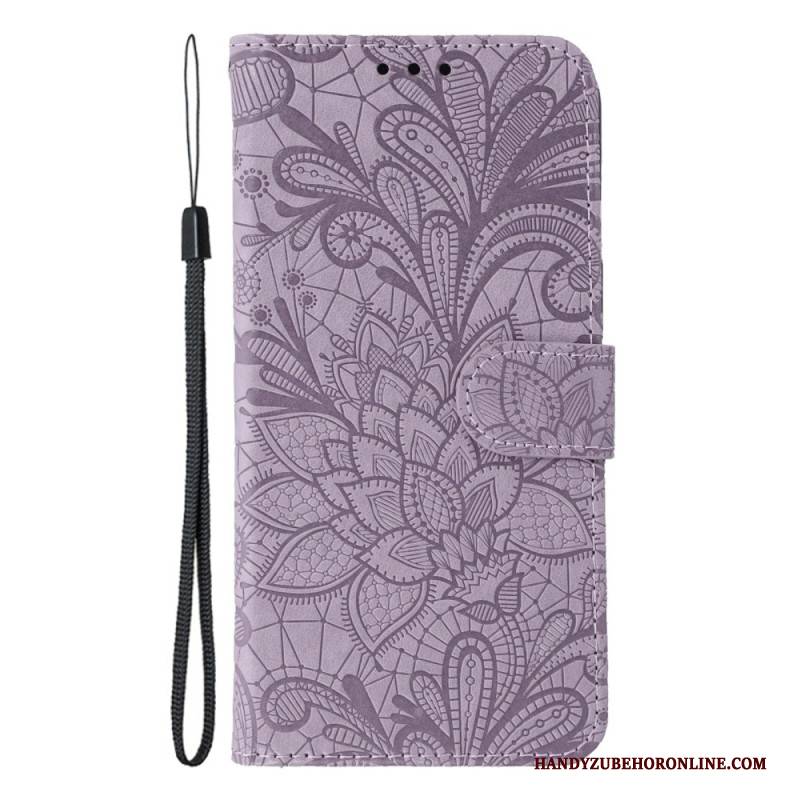 Lederhüllen Xiaomi Redmi Note 14s Handyhülle Florale Spitze