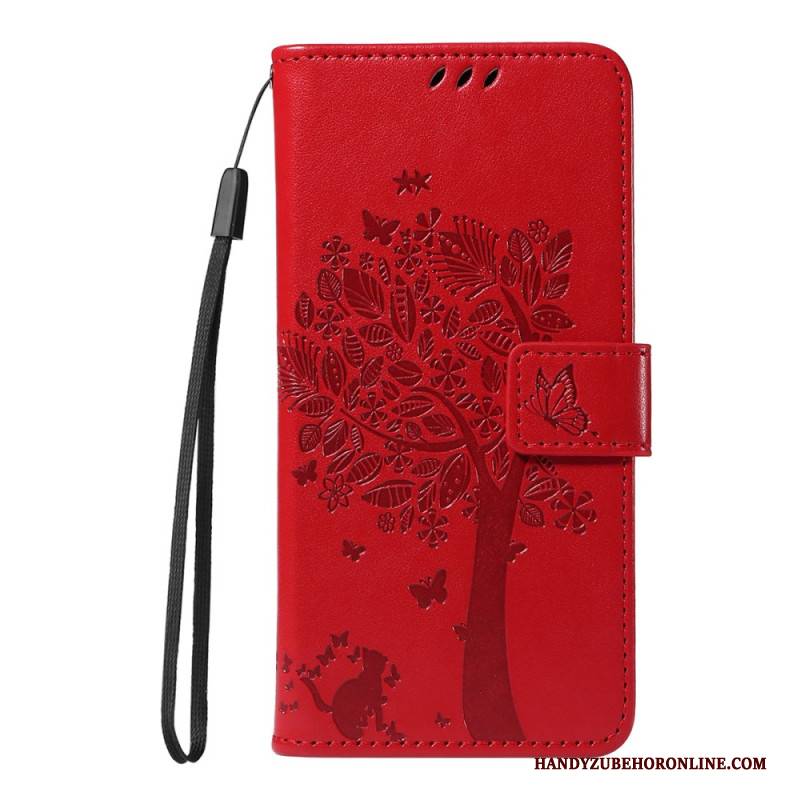 Lederhüllen Xiaomi Redmi Note 15 5g Handyhülle Katzen- Und Baummuster