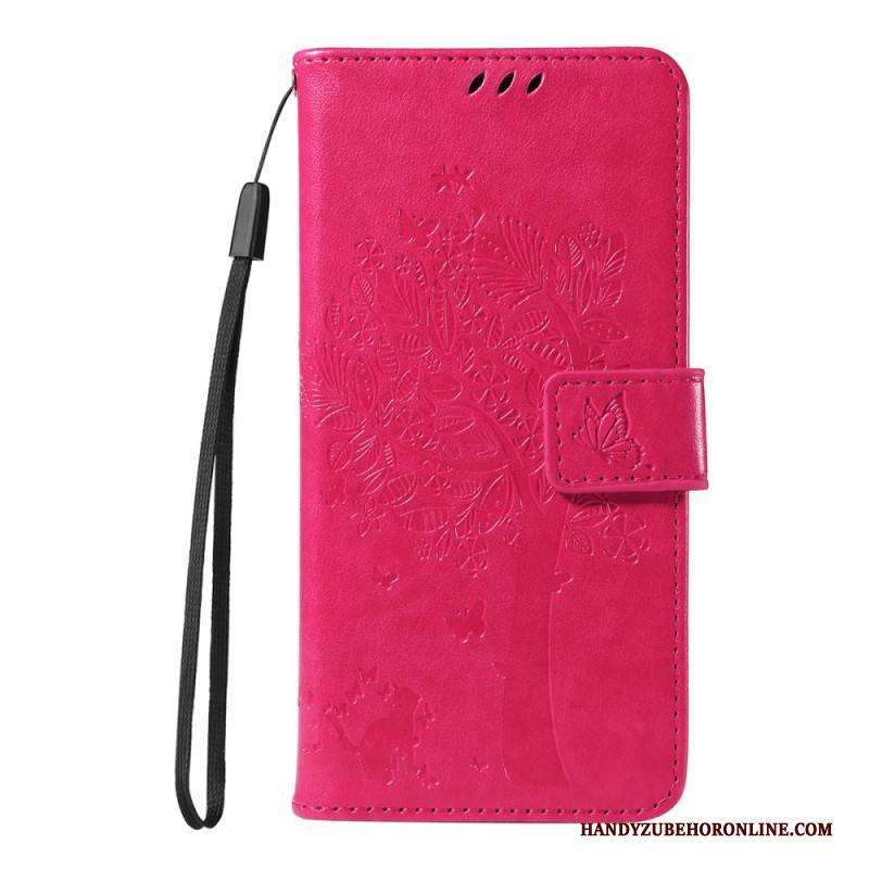 Lederhüllen Xiaomi Redmi Note 15 5g Handyhülle Katzen- Und Baummuster