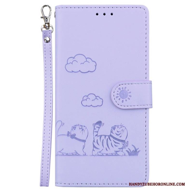 Lederhüllen Xiaomi Redmi Note 15 5g Rfid-blockierung Und Katzenmuster