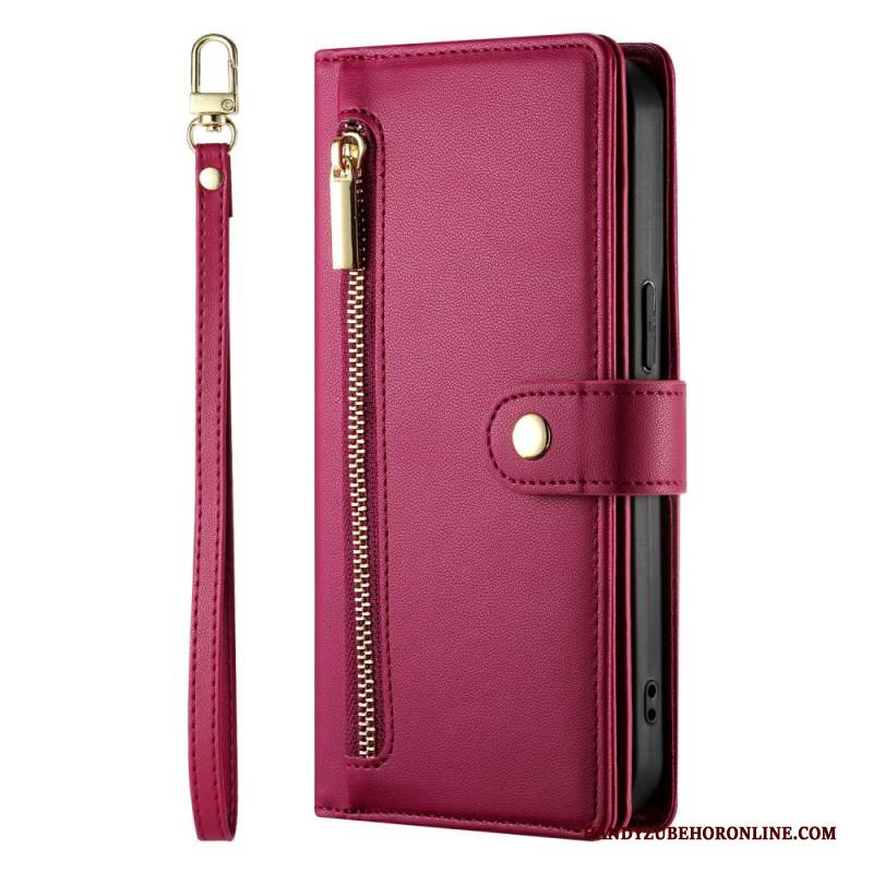 Lederhüllen Xiaomi Redmi Note 15 Pro Plus 5g Handyhülle Reißverschlusstasche Und Riemen