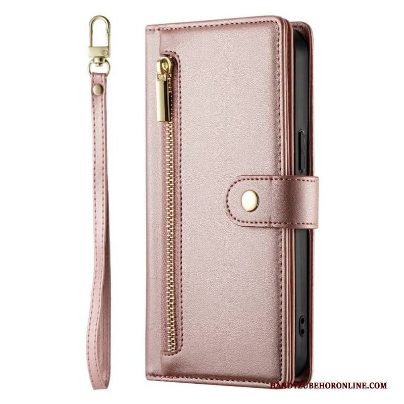 Lederhüllen Xiaomi Redmi Note 15 Pro Plus 5g Handyhülle Reißverschlusstasche Und Riemen