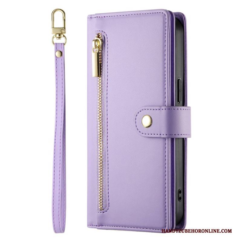 Lederhüllen Xiaomi Redmi Note 15 Pro Plus 5g Handyhülle Reißverschlusstasche Und Riemen