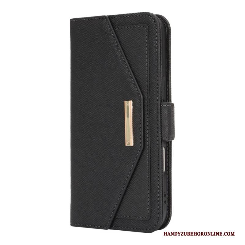 Lederhüllen iPhone 17 Handyhülle Geldbörse Mit Schulterriemen Und Spiegel