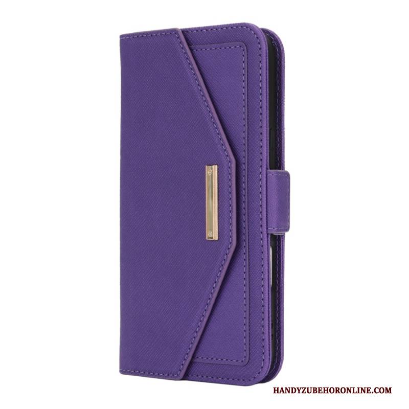 Lederhüllen iPhone 17 Handyhülle Geldbörse Mit Schulterriemen Und Spiegel