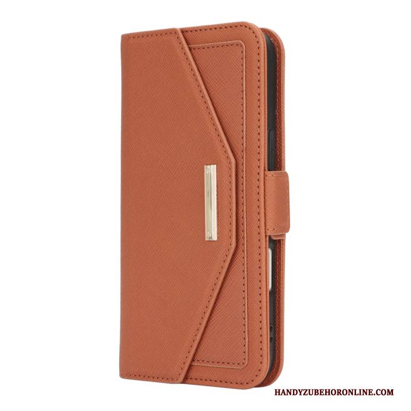 Lederhüllen iPhone 17 Handyhülle Geldbörse Mit Schulterriemen Und Spiegel