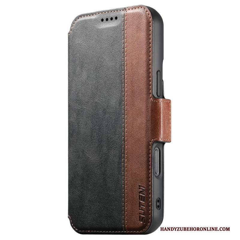 Lederhüllen iPhone 17 Handyhülle Magsafe Zweifarbiges Strukturiertes Leder