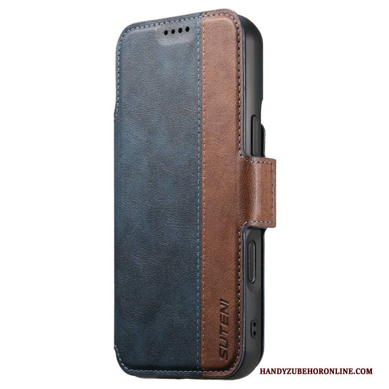 Lederhüllen iPhone 17 Pro Max Abnehmbare Zweifarbige Magsafe Hülle Suteni