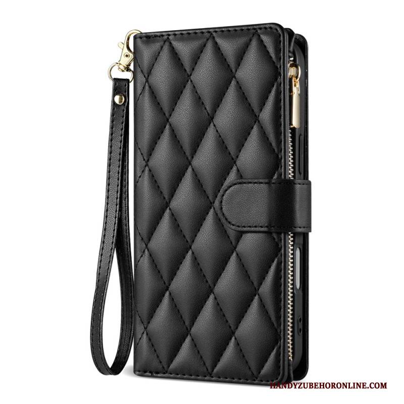 Lederhüllen iPhone Air Handyhülle Gesteppt Mit Lanyard Und Schulterriemen