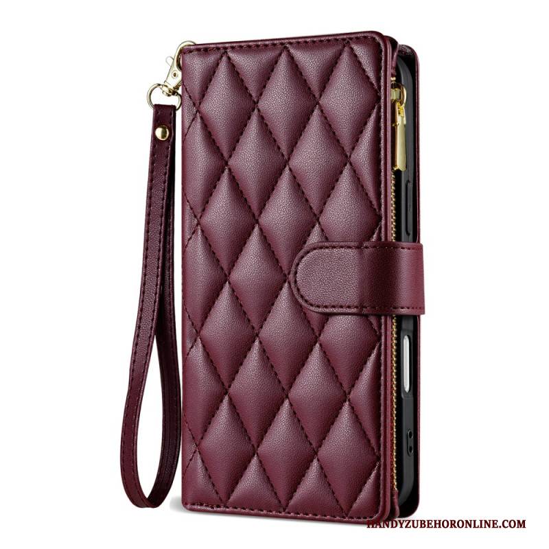 Lederhüllen iPhone Air Handyhülle Gesteppt Mit Lanyard Und Schulterriemen