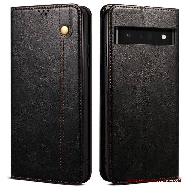 Schutzhülle Für Google Pixel 6 Pro Flip Case Gewachstes Kunstleder
