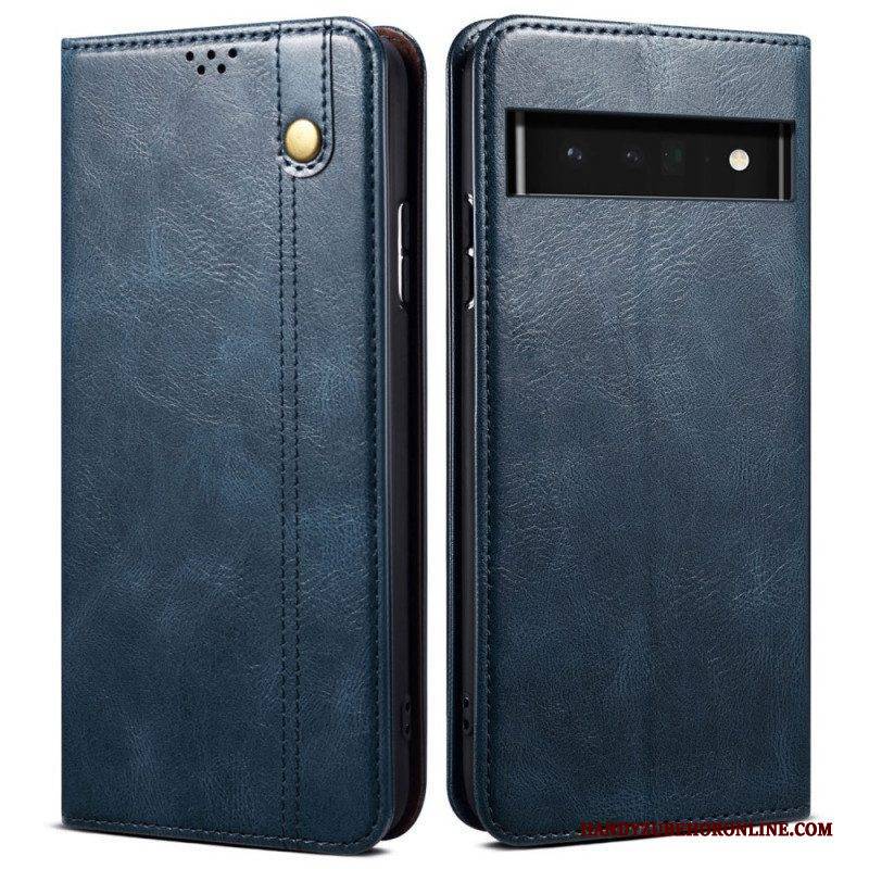 Schutzhülle Für Google Pixel 6 Pro Flip Case Gewachstes Kunstleder