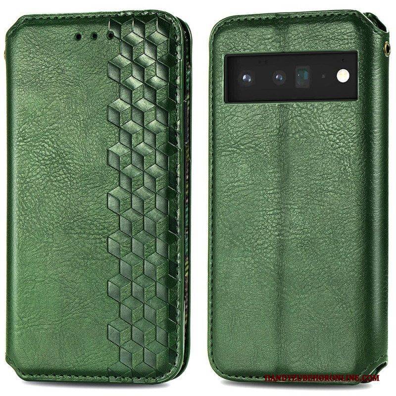 Schutzhülle Für Google Pixel 6 Pro Flip Case Rautenstruktur In Lederoptik