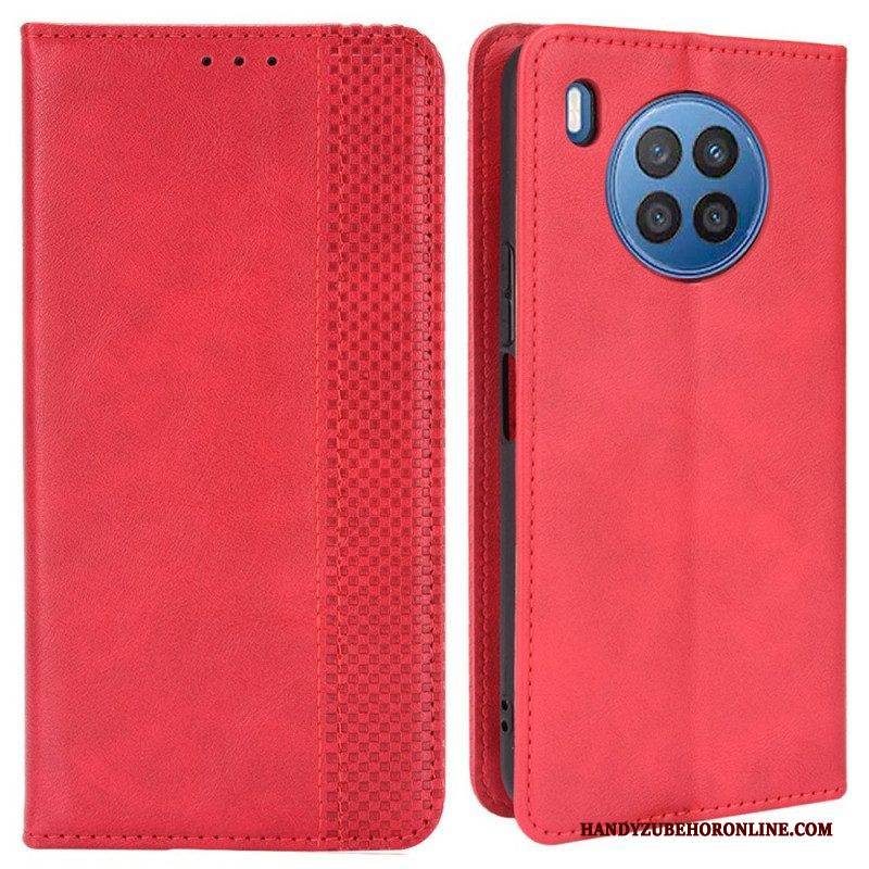 Schutzhülle Für Honor 50 Lite Flip Case Stilisierter Vintage-ledereffekt