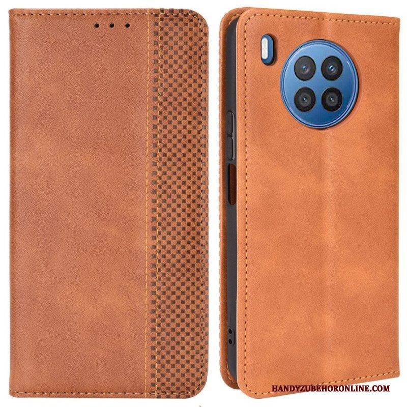 Schutzhülle Für Honor 50 Lite Flip Case Stilisierter Vintage-ledereffekt