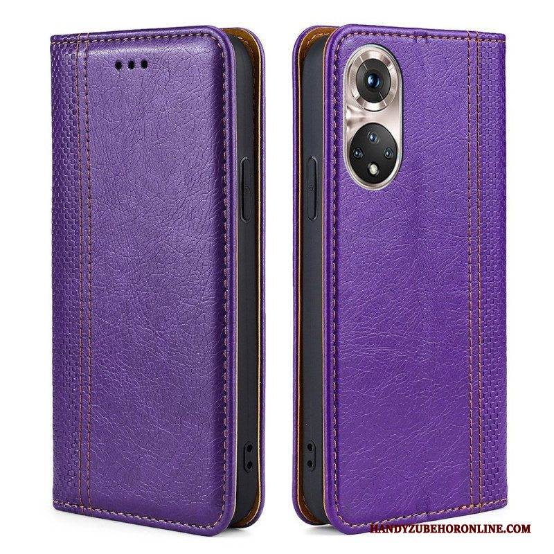 Schutzhülle Für Honor 50 Pro Flip Case Pro Litschi-leder-spaltnaht