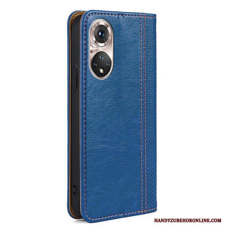 Schutzhülle Für Honor 50 Pro Flip Case Pro Litschi-leder-spaltnaht