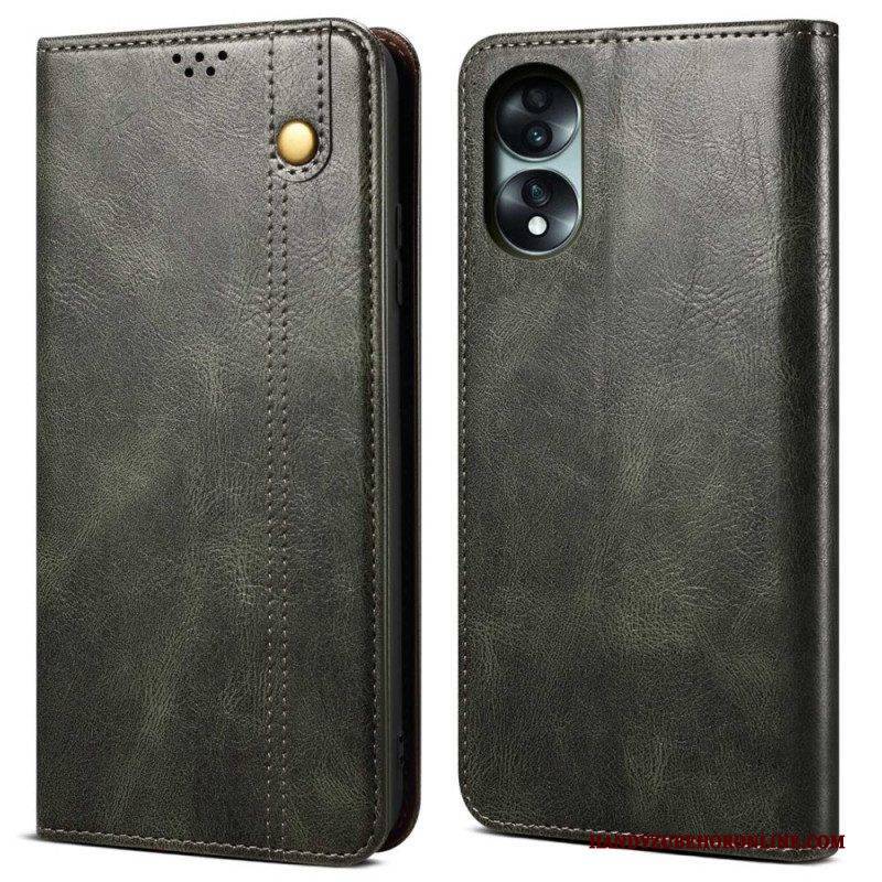 Schutzhülle Für Honor 70 Flip Case Gewachstes Kunstleder