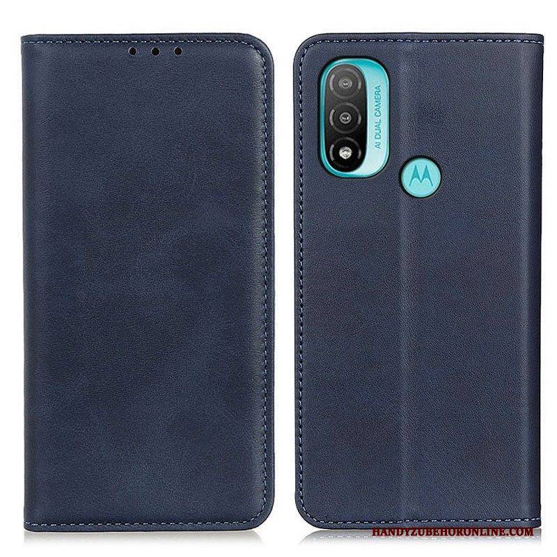 Schutzhülle Für Moto E40 / E30 / E20 Flip Case Elegantes Spaltleder