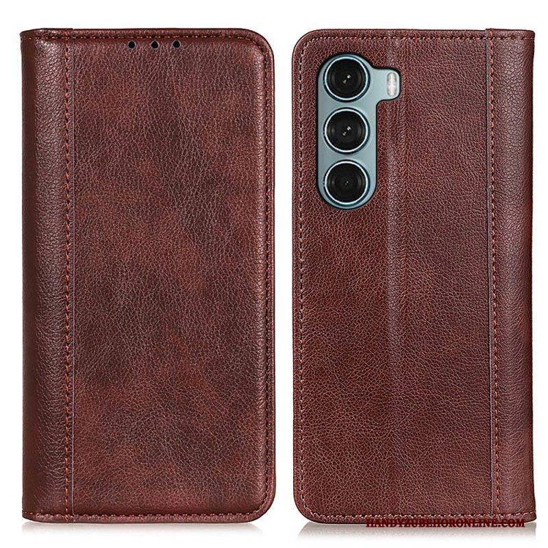 Schutzhülle Für Moto G200 5G Flip Case Version Aus Litschi-spaltleder