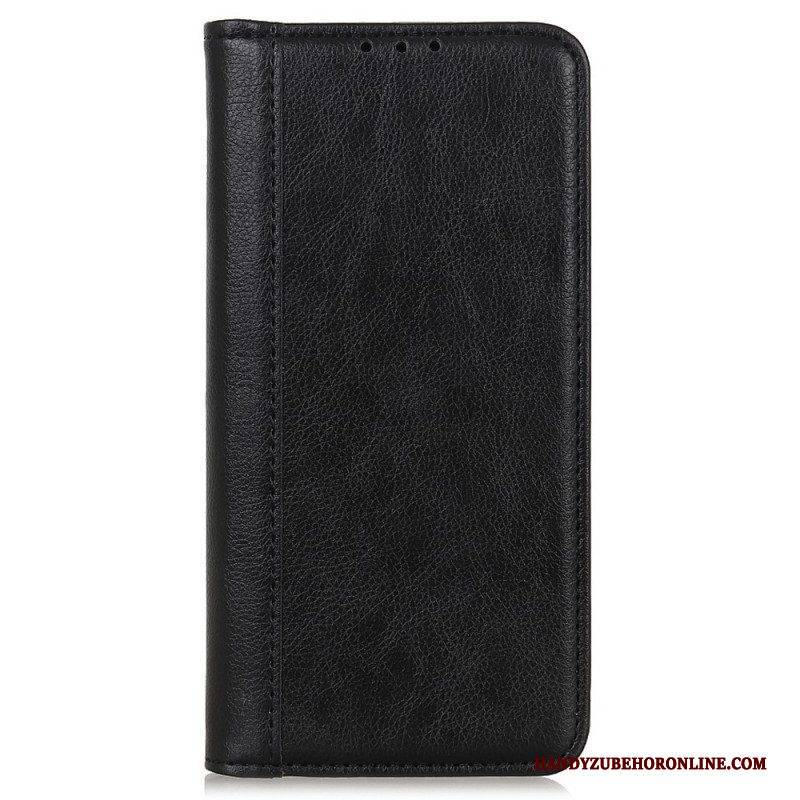 Schutzhülle Für Moto G51 5G Flip Case Eleganz Aus Gespaltenem Litschi-leder