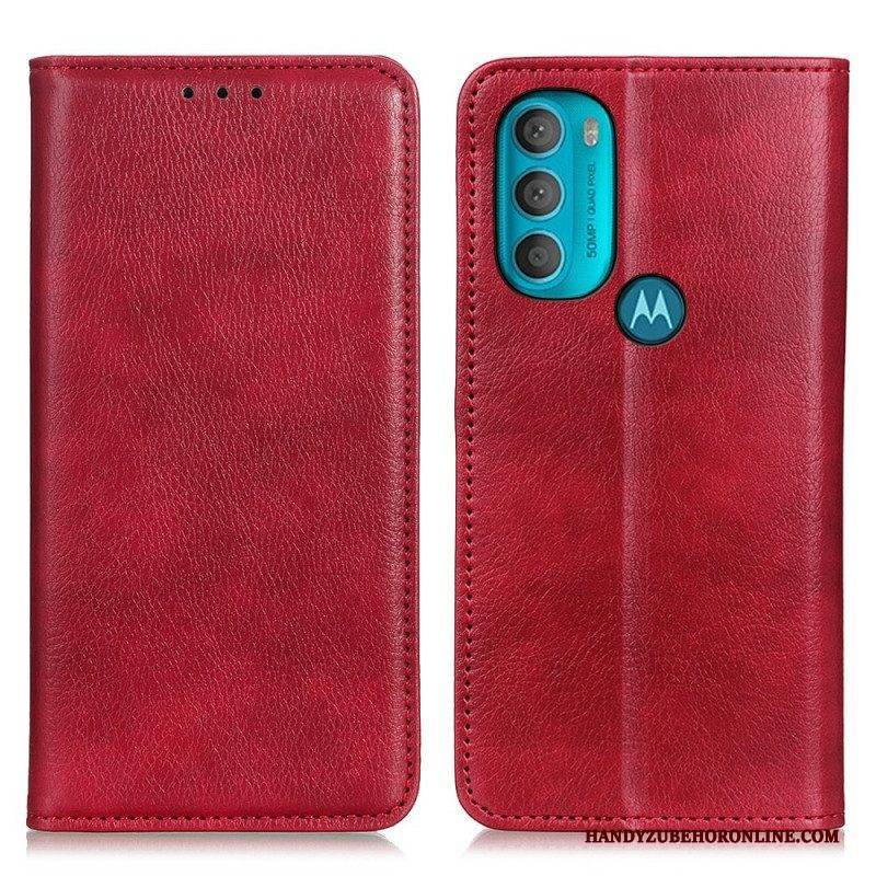 Schutzhülle Für Moto G71 5G Flip Case Strukturiertes Spaltleder