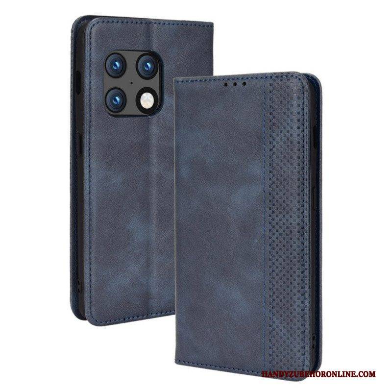Schutzhülle Für OnePlus 10 Pro 5G Flip Case Stilisierter Vintage-ledereffekt