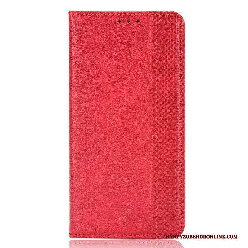 Schutzhülle Für Oppo Find X3 Neo Flip Case Stilisierter Vintage-ledereffekt