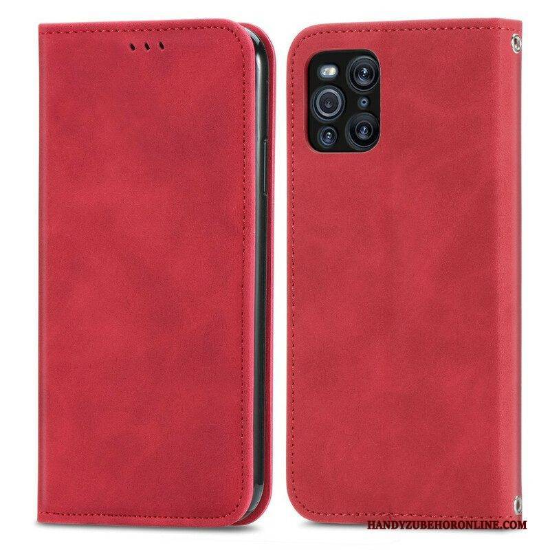Schutzhülle Für Oppo Find X3 Pro Flip Case Vintage-kunstleder