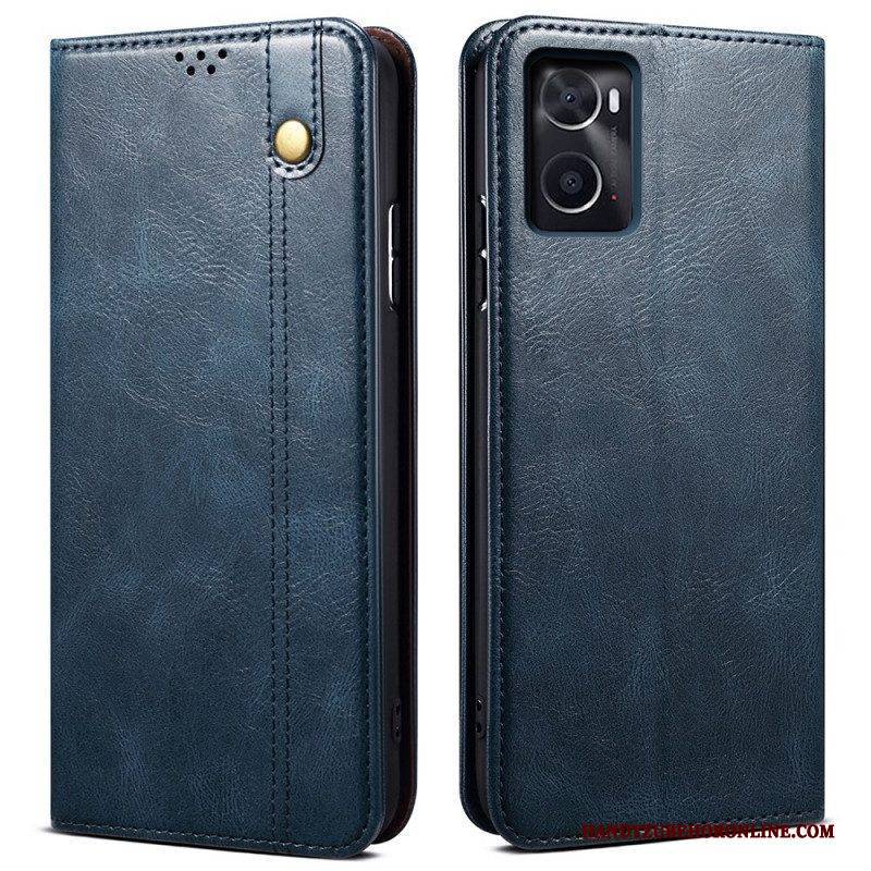 Schutzhülle Für Realme 9i Flip Case Gewachstes Kunstleder