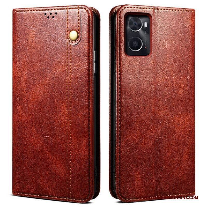 Schutzhülle Für Realme 9i Flip Case Gewachstes Kunstleder