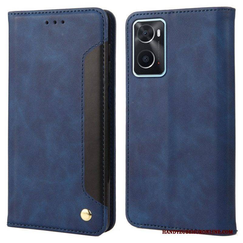 Schutzhülle Für Realme 9i Flip Case Zweifarbiger Business-ledereffekt