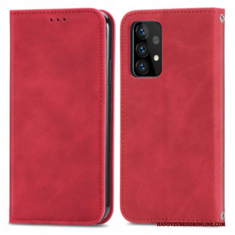 Schutzhülle Für Samsung Galaxy A52 4G / A52 5G / A52s 5G Flip Case Schicker Ledereffekt