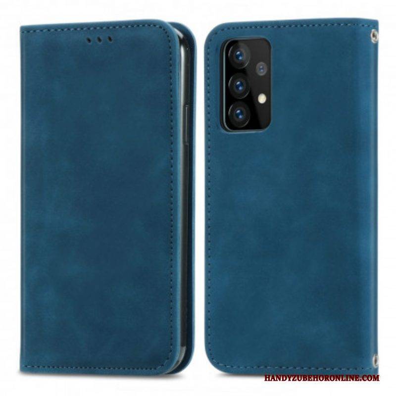 Schutzhülle Für Samsung Galaxy A52 4G / A52 5G / A52s 5G Flip Case Schicker Ledereffekt