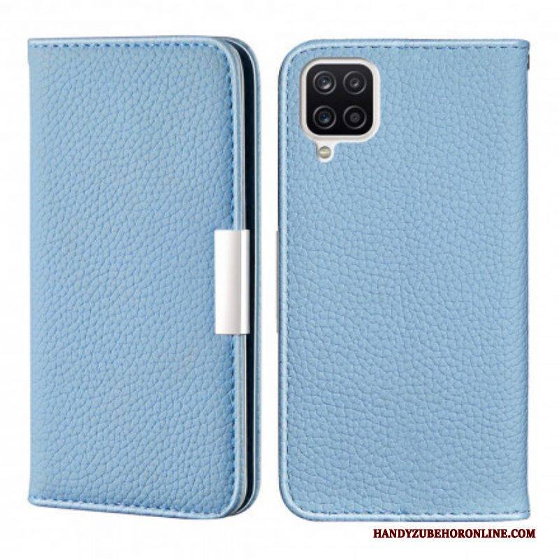 Schutzhülle Für Samsung Galaxy M12 / A12 Flip Case Kunstleder Litschi Ultra Chic