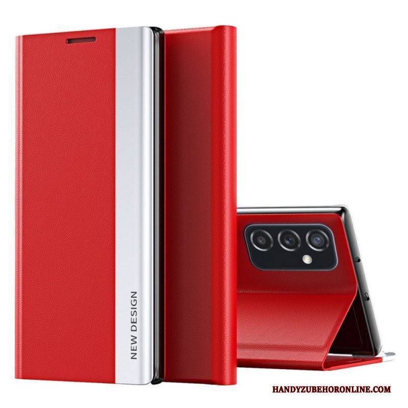 Schutzhülle Für Samsung Galaxy M52 5G Flip Case Magnetischer Verschluss Aus Litschi-kunstleder