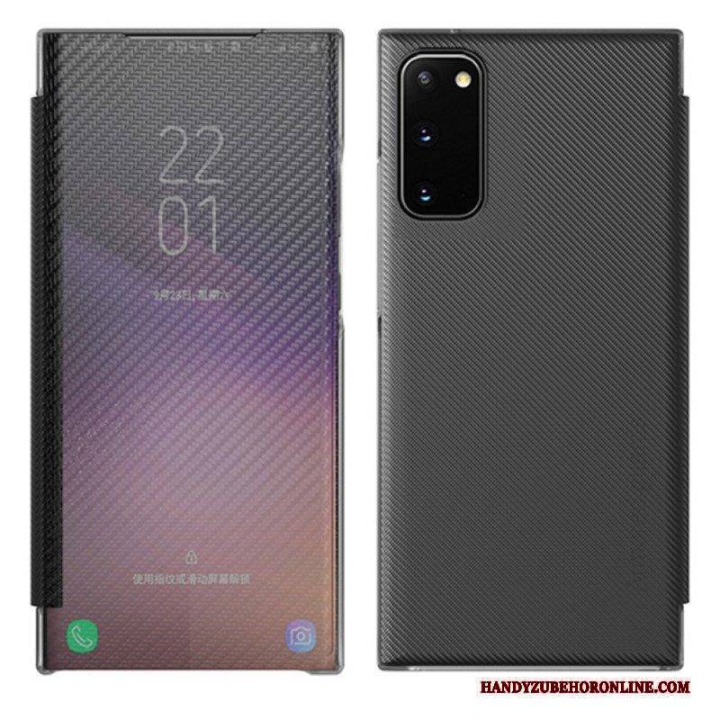 Schutzhülle Für Samsung Galaxy S20 Plus / S20 Plus 5G Flip Case Durchscheinende Kohlefaser