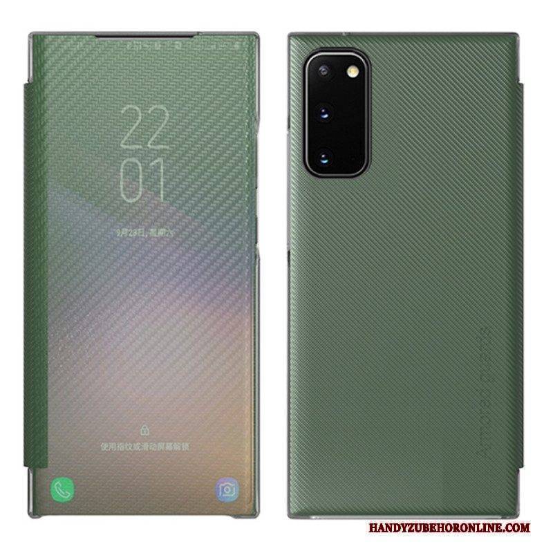 Schutzhülle Für Samsung Galaxy S20 Plus / S20 Plus 5G Flip Case Durchscheinende Kohlefaser