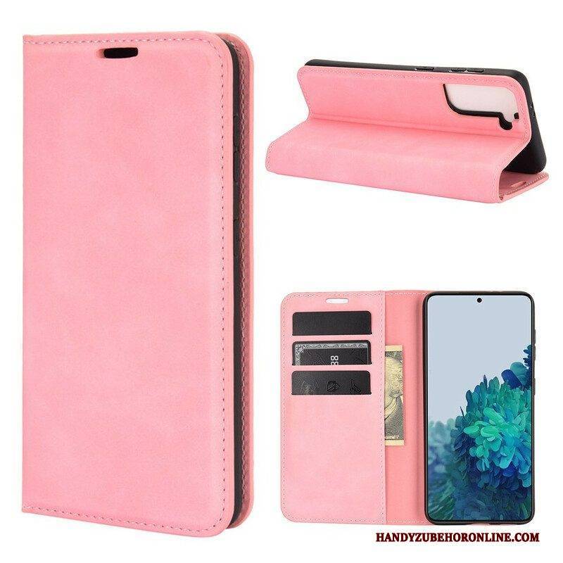 Schutzhülle Für Samsung Galaxy S21 5G Flip Case Weicher Ledereffekt