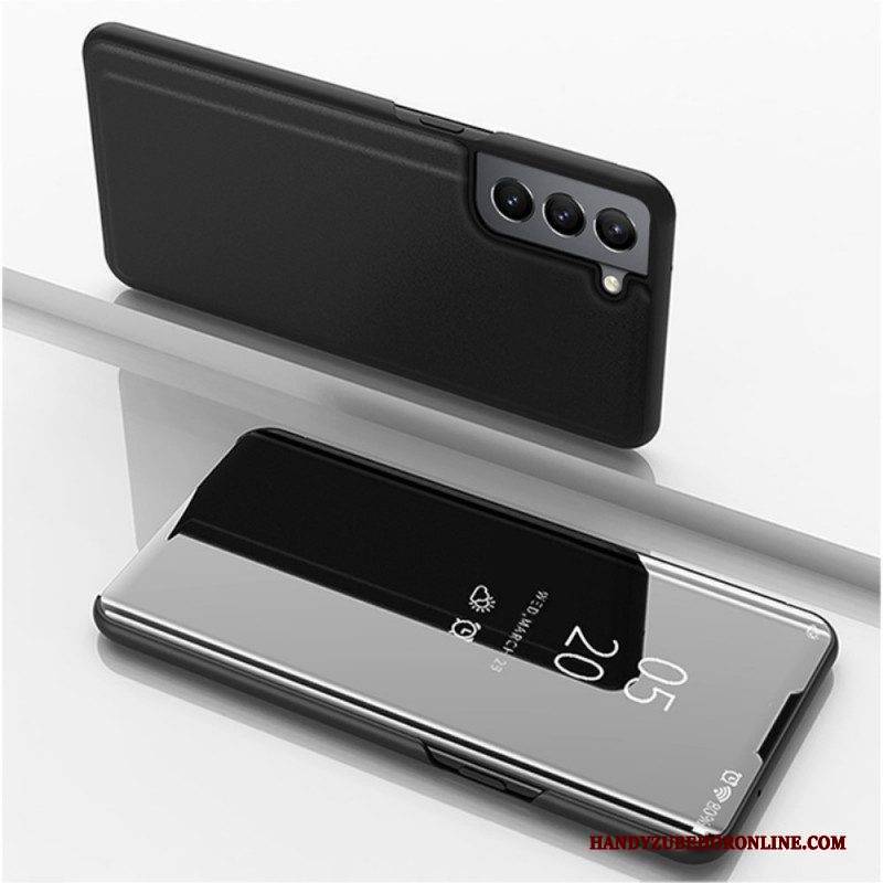 Schutzhülle Für Samsung Galaxy S22 5G Spiegel Und Kunstleder