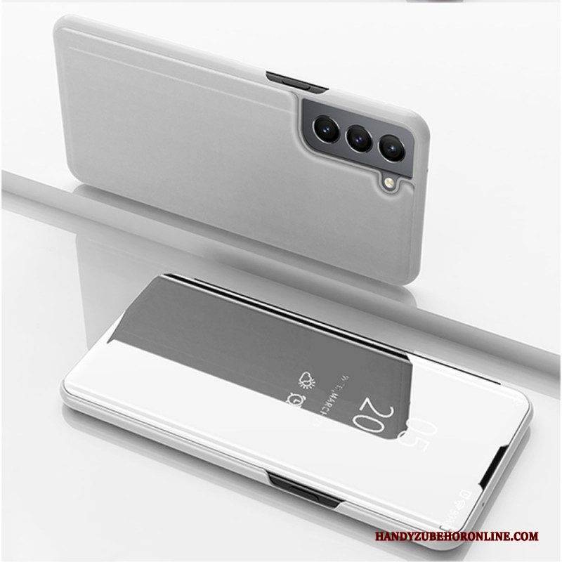 Schutzhülle Für Samsung Galaxy S22 5G Spiegel Und Kunstleder
