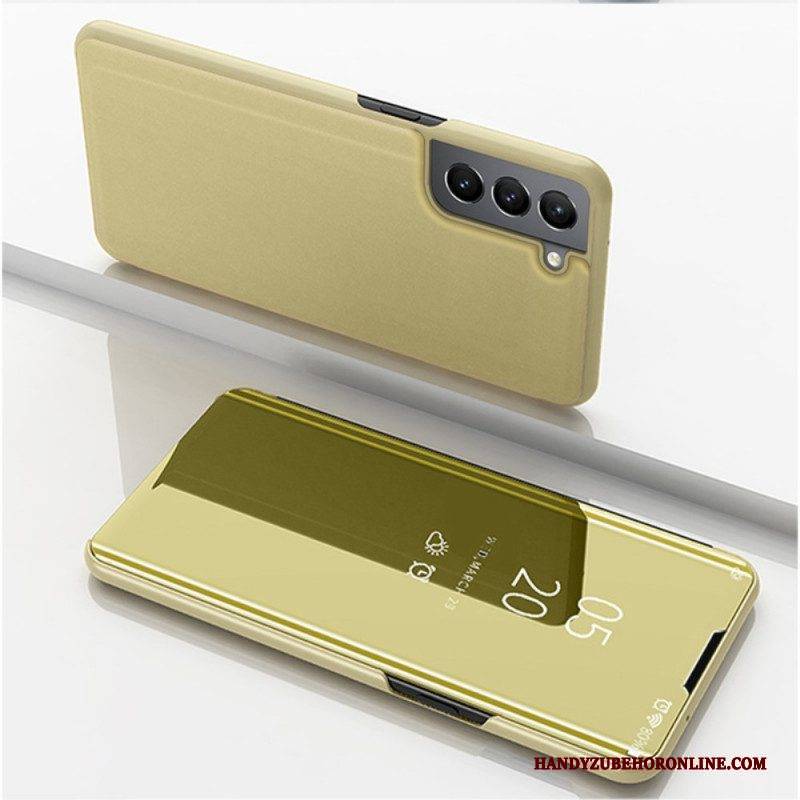 Schutzhülle Für Samsung Galaxy S22 5G Spiegel Und Kunstleder