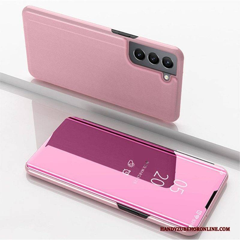 Schutzhülle Für Samsung Galaxy S22 5G Spiegel Und Kunstleder