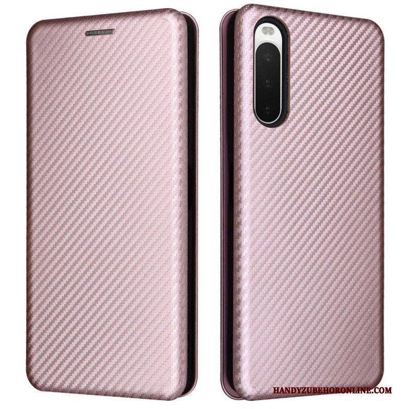 Schutzhülle Für Sony Xperia 10 IV Flip Case Kohlefaser-textur
