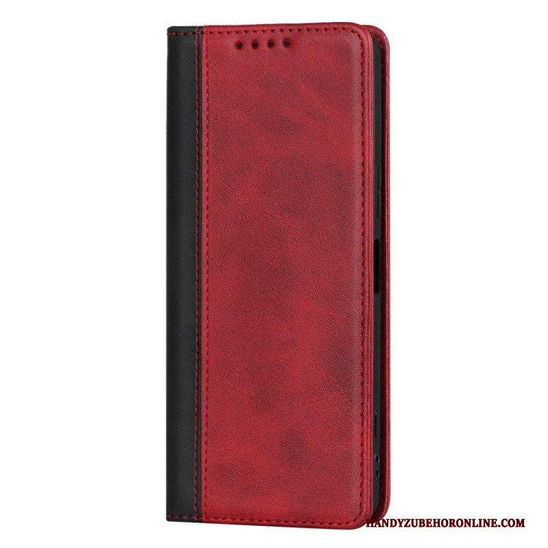 Schutzhülle Für Sony Xperia 5 IV Flip Case Zweifarbiger Ledereffekt