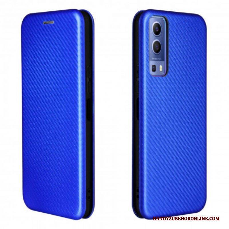 Schutzhülle Für Vivo Y72 5G Flip Case Farbiges Carbon-silikon