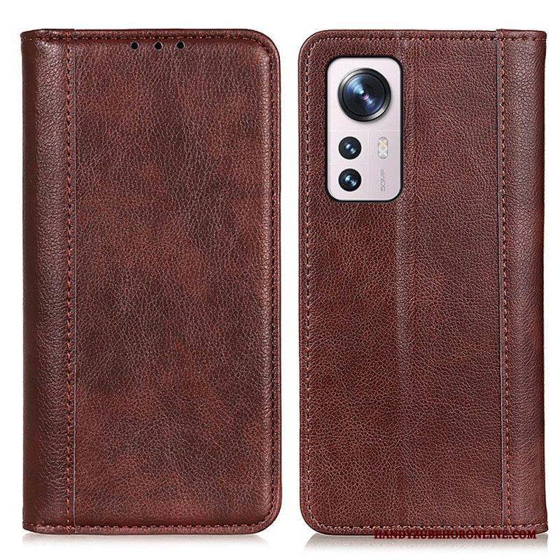 Schutzhülle Für Xiaomi 12 Pro Flip Case Farbige Version Aus Spaltleder